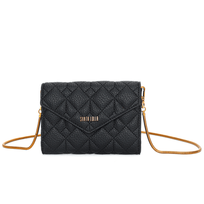 Bolsa Pequena Floater Preta Alça Metalizada