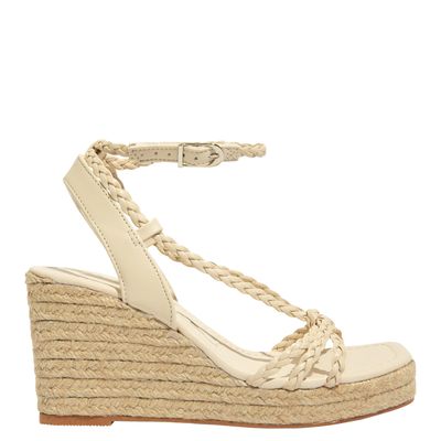 Sandália Espadrille Anabela Napa Soft Creme