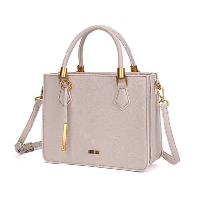 Bolsa Tote Off White Quadrada Alça Dupla Transversal Ajustável E Removível