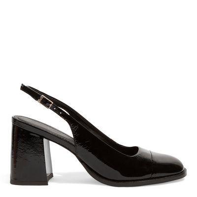 Scarpin Boneca Couro Cristal Preto