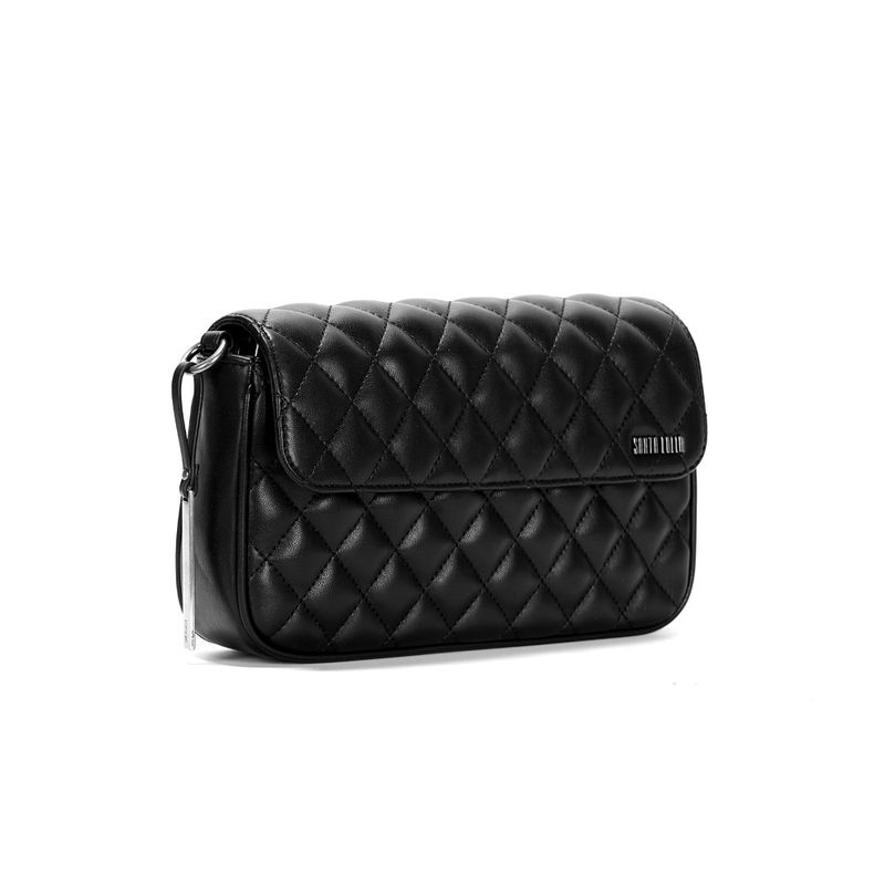 Bolsa Preta Matelassê Alça Transversal Corrente - Santa Lolla Bolsa Preta Matelassê Alça Transversal Corrente - Santa Lolla