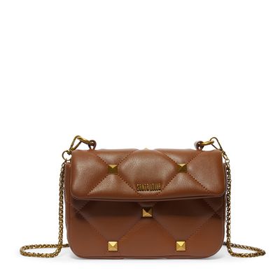 Bolsa Pequena Transversal Soft Marrom Spikes