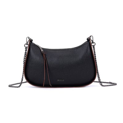 Bolsa Baguete Preta Alça Corrente