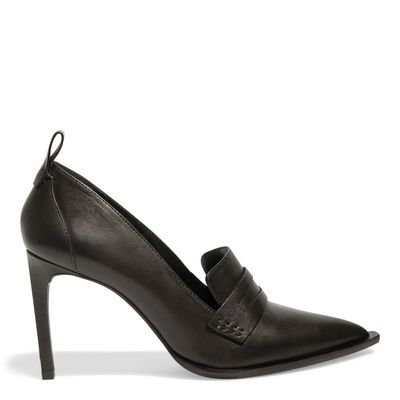 Scarpin Couro Nobre Soft Preto Salto Alto Fino
