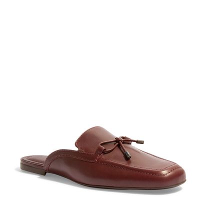 Mocassim Mule Couro Nobre Soft Vermelho Bordô