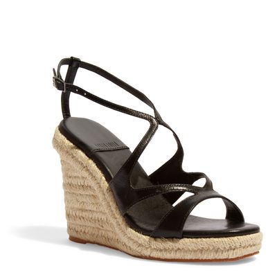 Sandália Espadrille Couro Cristal Preto