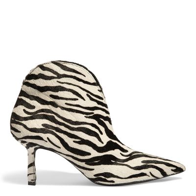 Bota Couro Animal Print  Zebra Salto Fino