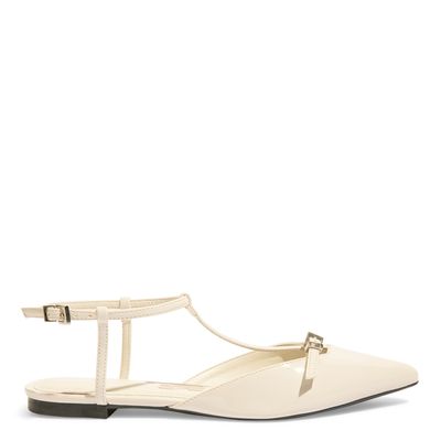 Sapatilha Verniz Bico Fino Off White