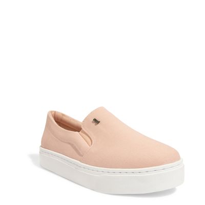 Tênis Slip On Lona Canelada Laranja Pêssego