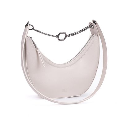 Bolsa Meia Lua Creme Alça de Ombro