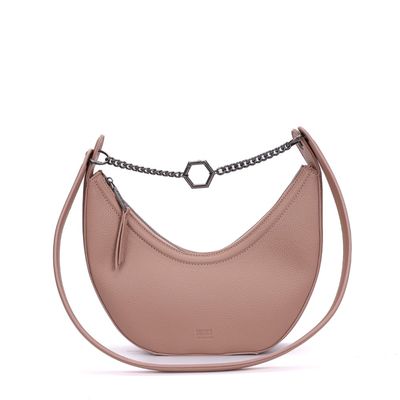 Bolsa Meia Lua Caramelo Alça de Ombro