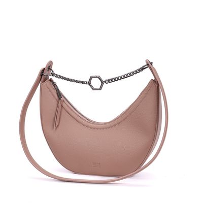 Bolsa Meia Lua Caramelo Alça de Ombro