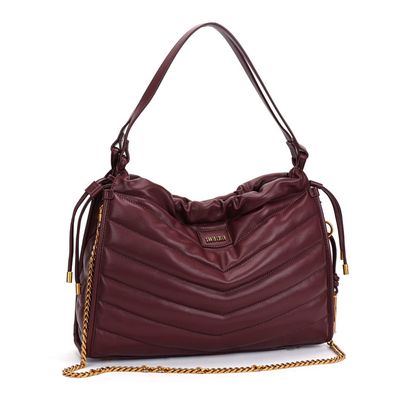 Bolsa Baguete Vermelho Bordô Soft Corrente Dourada