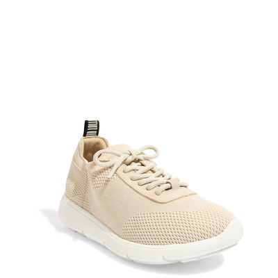 Tênis Knit Textil Creme Cadarço