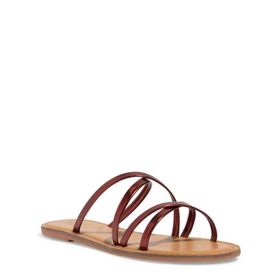 Rasteira Bronze Bico Redondo Tiras