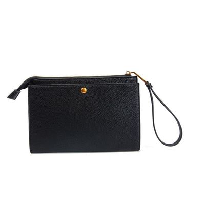 Necessaire Quadrada Preta Alça De Mão