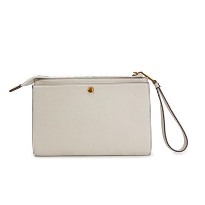 Necessaire Quadrada Creme Alça De Mão