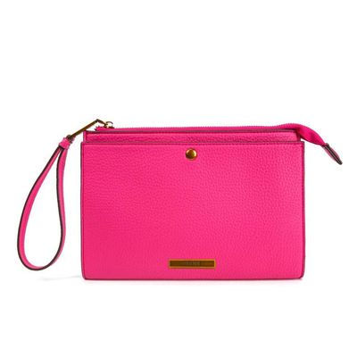 Necessaire Quadrada Rosa Pink Alça De Mão