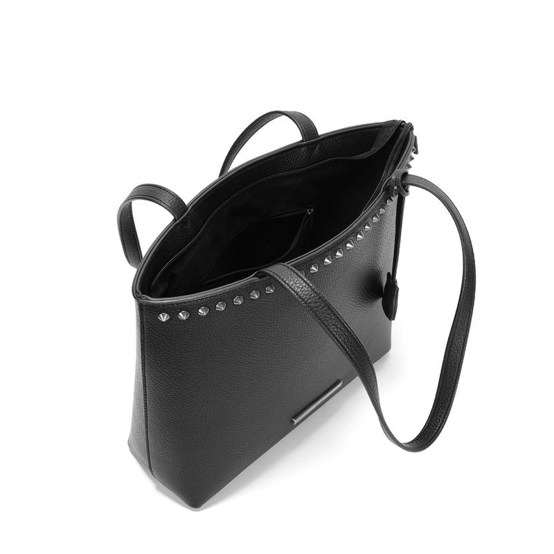Bolsa Shopper Preta Spikes Prata Alça De Ombro - Santa Lolla Bolsa Shopper Preta Spikes Prata Alça De Ombro - Santa Lolla