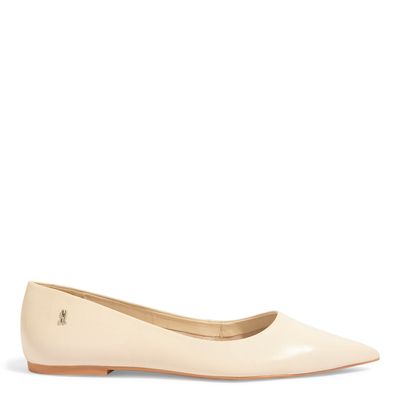 Sapatilha Couro Nobre Soft Bico Fino Off White