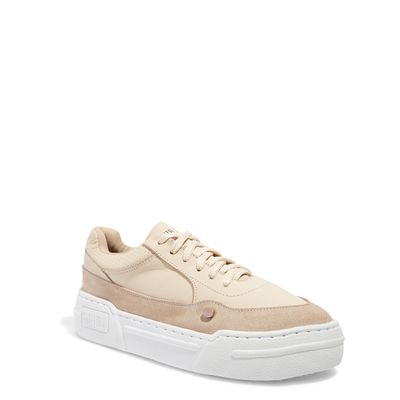 Tenis Couro Camurça Bege