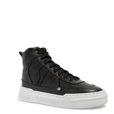 Tênis Flatform  Midi Couro Preto