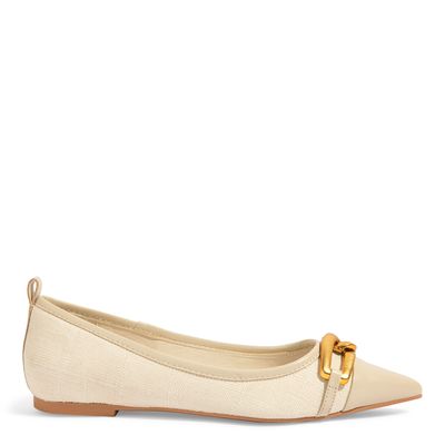 Sapatilha Tecido Copacabana Bico Fino Off White