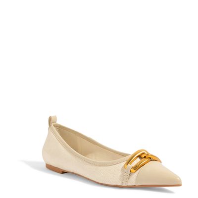 Sapatilha Tecido Copacabana Bico Fino Off White