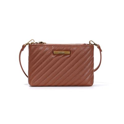 Bolsa Clutch Marrom Pequena Matelassê Transversal
