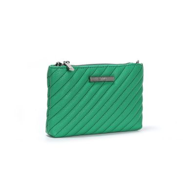 Bolsa Clutch Verde Esmeralda Pequena Matelassê Transversal