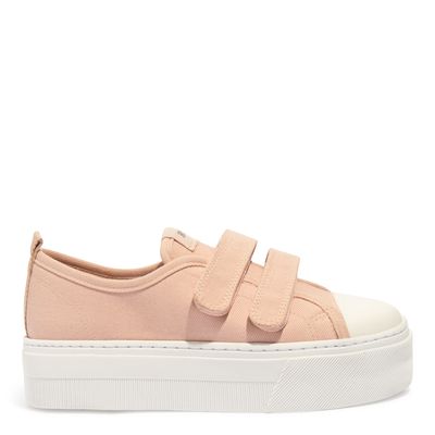 Tênis Lona Flatform Bege Aba