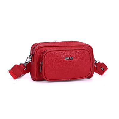 Bolsa Pochete Vermelha Alça Gorgurão Transversal