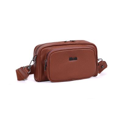 Bolsa Pochete Marrom Alça Gorgurão Transversal