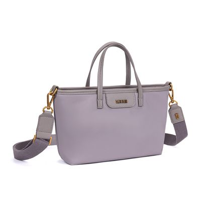 Bolsa Pequena Cinza Nylon Alça Gorgurão
