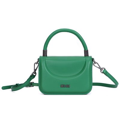 Bolsa Mini Bag Verde Esmeralda Quadrada Alça Tiracolo