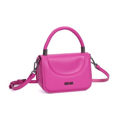 Bolsa Mini Bag Rosa Pink Quadrada Alça Tiracolo
