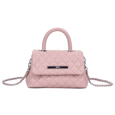 Bolsa Rose Matelassê Alça Corrente Transversal