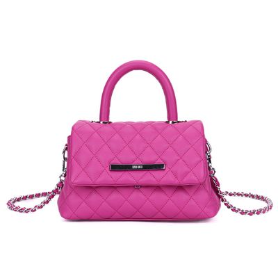Bolsa Rosa Pink Matelassê Alça Corrente Transversal