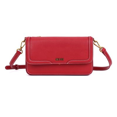 Bolsa Vermelha Pesponto Pequena Transversal