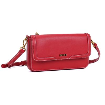 Bolsa Vermelha Pesponto Pequena Transversal