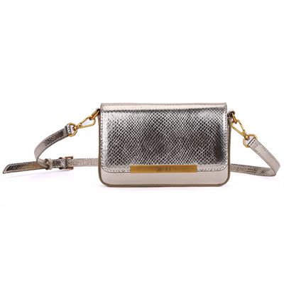 Bolsa Mini Bag Dourada Metalizada Transversal