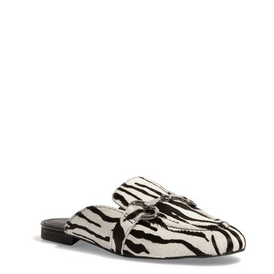 Mocassim Mule Couro Animal Print Zebra