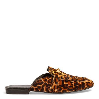 Mocassim Mule Couro Animal Print Onça