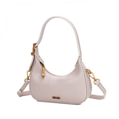 Bolsa Baguete Meia Lua Off White Alça De Ombro
