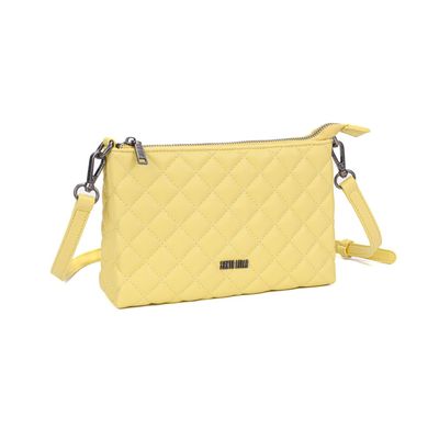 Bolsa Amarela Matelassê Alça Fina Transversal