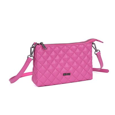 Bolsa Rosa Pink Matelassê Alça Fina Transversal