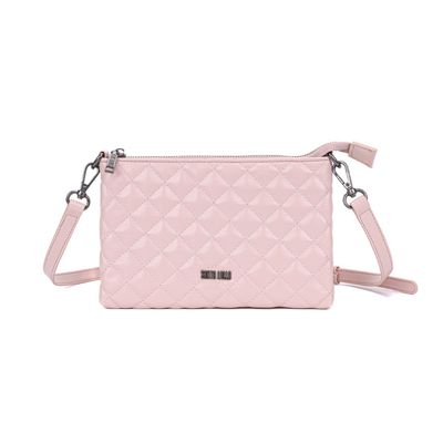 Bolsa Rose Verniz Matelassê Alça Fina Transversal