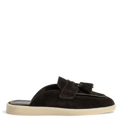 Mocassim Mule Couro Camurça Preto
