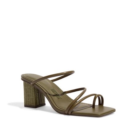 Mule Couro Nobre Soft Verde Militar