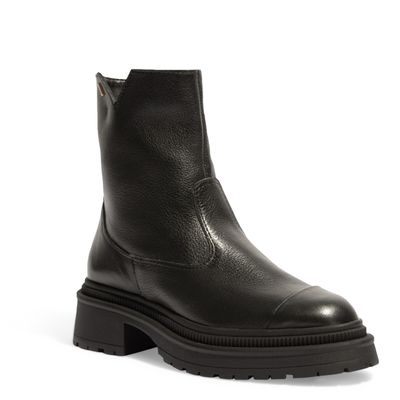 Bota Coturno  Couro Floater Tratorada Preta